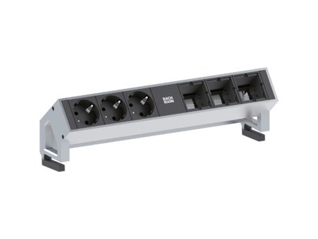 BACHMANN DESK2 nadgradna modular. kutija,3xšuko+3xprazno mesto,bela
