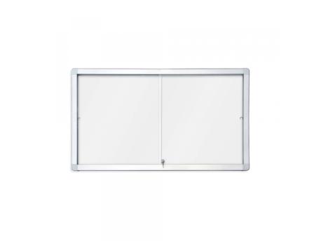 ROCADA Tabla oglasna 8xA4, bela magnetna, klizna vrata, 94 x 68