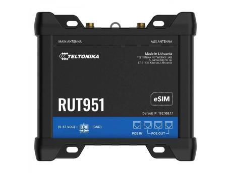 TELTONIKA 4G/LTE&WiFi Ind. celul. ruter 2 SIM kart.,POE+,bez napajanja RUT951B10J00