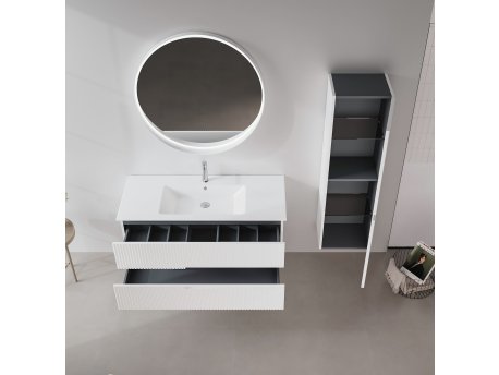 HANAH HOME Kupatilski ormarić sa umivaonikom i ogledalom (2 komada) Moonlight 120 v2 405