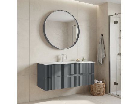 HANAH HOME Kupatilski ormarić sa umivaonikom i ogledalom (2 komada) Moonlight 120 v2 406
