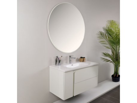 HANAH HOME Kupatilski ormarić sa umivaonikom i ogledalom (2 komada) Future Bianco