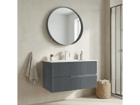 HANAH HOME Kupatilski ormarić sa umivaonikom i ogledalom (2 komada) Moonlight 90 v2 392