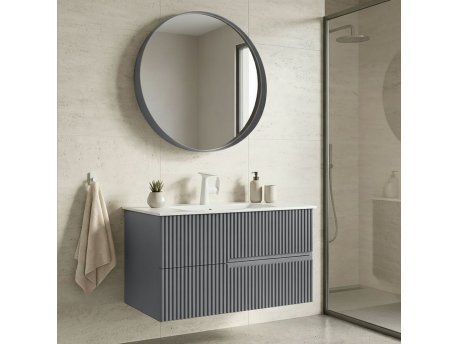 HANAH HOME Kupatilski ormarić sa umivaonikom i ogledalom (2 komada) Moonlight 90 v2 390