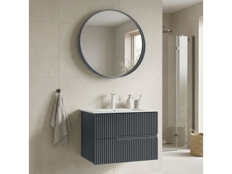 HANAH HOME Kupatilski ormarić sa umivaonikom i ogledalom (2 komada) Moonlight 70 v2 385
