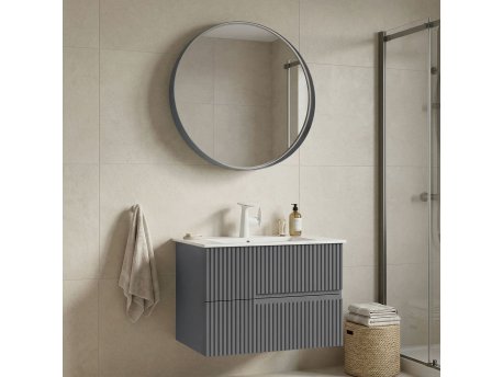 HANAH HOME Kupatilski ormarić sa umivaonikom i ogledalom (2 komada) Moonlight 70 v2 384