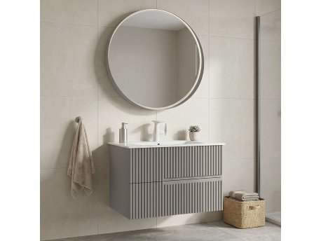 HANAH HOME Kupatilski ormarić sa umivaonikom i ogledalom (2 komada) Moonlight 70 v2 387