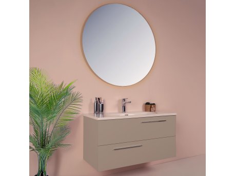 HANAH HOME Upatilski ormarić sa umivaonikom i ogledalom (2 komada) Serenity Latte