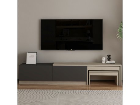 HANAH HOME TV polica Nest Travertine Anthracite