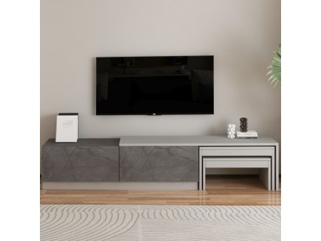 HANAH HOME TV polica Nest Gordion Marble Grey