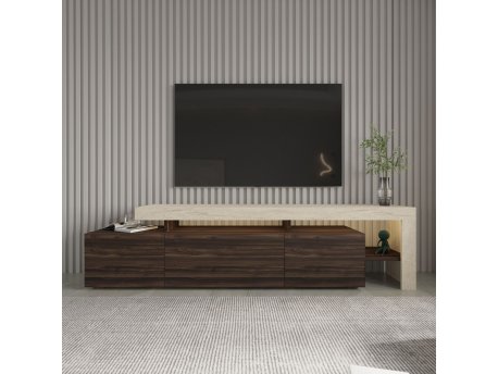 HANAH HOME TV polica Beliz Travertine Walnut