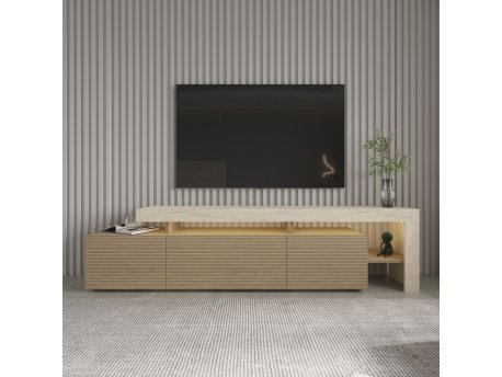 HANAH HOME TV polica Beliz Travertine Warm Oak