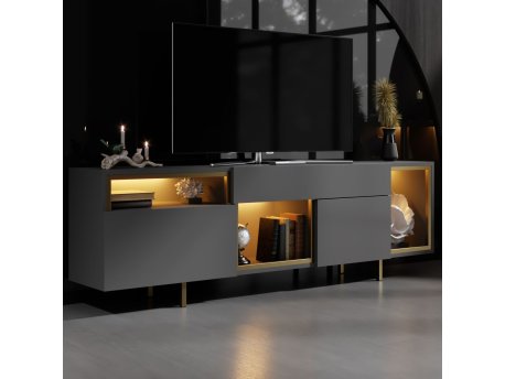 HANAH HOME TV polica Norm Anthracite Gold
