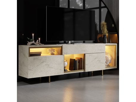 HANAH HOME TV polica Norm Travertine Gold
