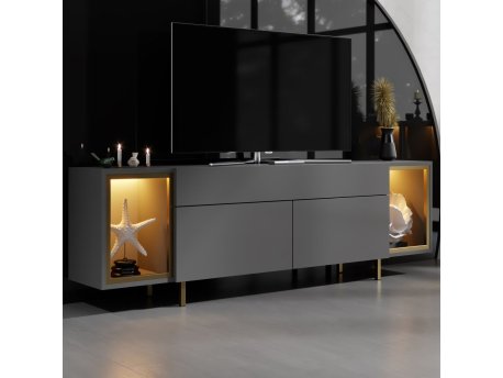 HANAH HOME TV polica Zenith Anthracite Gold