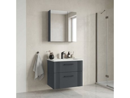 HANAH HOME Kupatilski ormarić sa umivaonikom i ogledalom (2 komada) Bari 65 v2 228