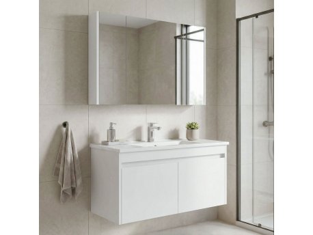 HANAH HOME Kupatilski ormarić sa umivaonikom i ogledalom (2 komada) Arno 100 765