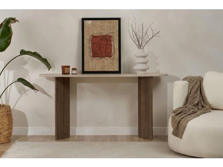 HANAH HOME Polica Sira Travertine Venezia Walnut