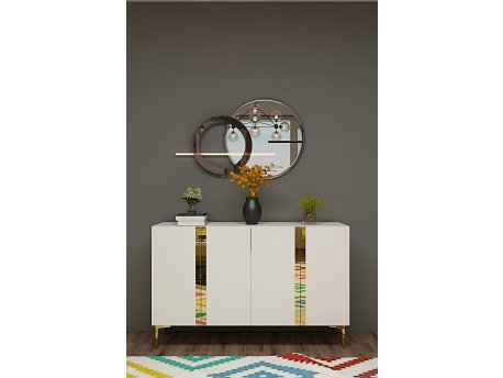 HANAH HOME Konzola Anka 120 White Gold