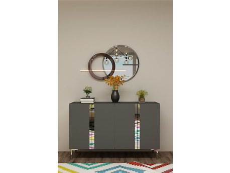 HANAH HOME Konzola Anka 120 Anthracite Silver