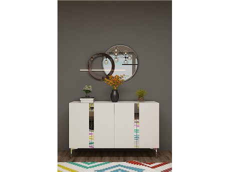 HANAH HOME Konzola Anka 120 White Silver