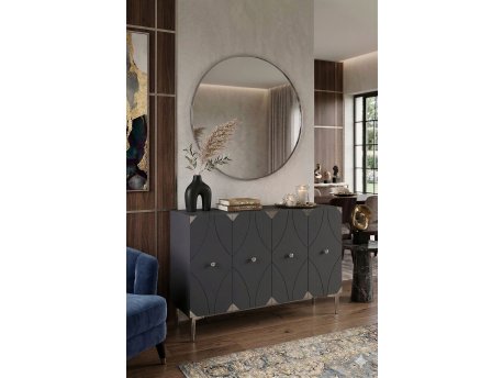 HANAH HOME Konzola Alfa 120 Anthracite Silver