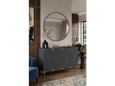 HANAH HOME Konzola Alfa 120 Anthracite Gold