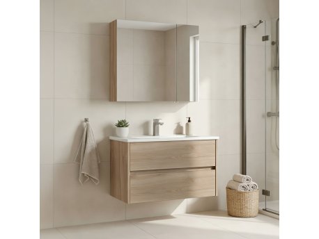 HANAH HOME Kupatilski ormarić sa umivaonikom i ogledalom (2 komada) Side 85 v2 800