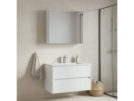 HANAH HOME Kupatilski ormarić sa umivaonikom i ogledalom (2 komada) Side 85 v2 810
