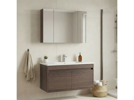 HANAH HOME Kupatilski ormarić sa umivaonikom i ogledalom (2 komada) Side 100 v3 638