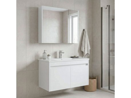 HANAH HOME Kupatilski ormarić sa umivaonikom i ogledalom (2 komada) Arno 85 789