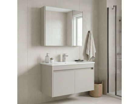 HANAH HOME Kupatilski ormarić sa umivaonikom i ogledalom (2 komada) Arno 85 788