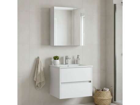 HANAH HOME Kupatilski ormarić sa umivaonikom i ogledalom (2 komada) Side 65 v2 787