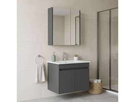 HANAH HOME Kupatilski ormarić sa umivaonikom i ogledalom (2 komada) Arno 65 775
