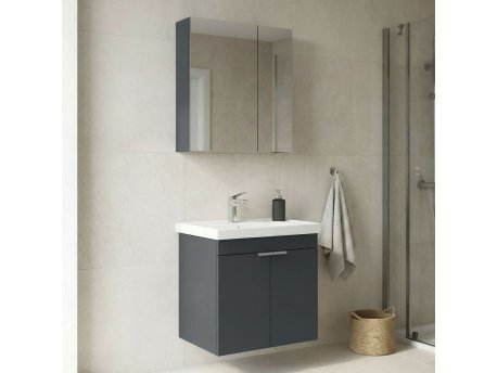 HANAH HOME Kupatilski ormarić sa umivaonikom i ogledalom (2 komada) Desna 60 955