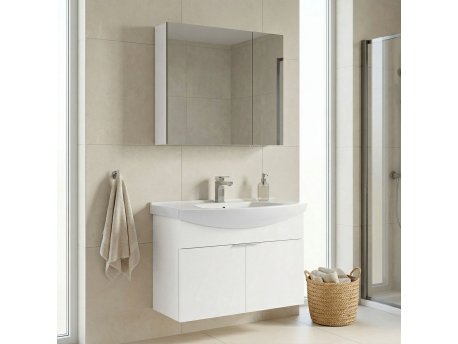 HANAH HOME Kupatilski ormarić sa umivaonikom i ogledalom (2 komada) Purus 80 344
