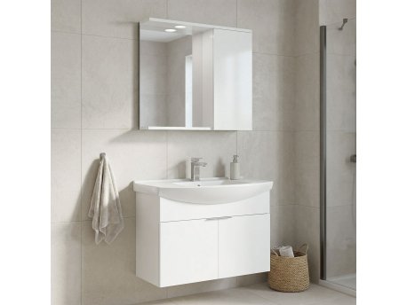 HANAH HOME Kupatilski ormarić sa umivaonikom i ogledalom (2 komada) Purus 80 973