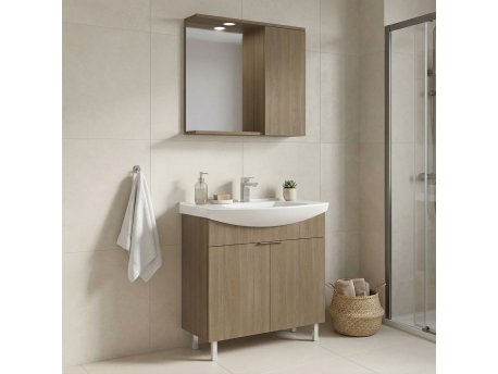 HANAH HOME Kupatilski ormarić sa umivaonikom i ogledalom (2 komada) Purus 80 440