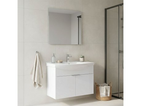 HANAH HOME Kupatilski ormarić sa umivaonikom i ogledalom (2 komada) Purus 80 326