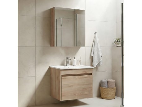 HANAH HOME Kupatilski ormarić sa umivaonikom i ogledalom (2 komada) Side 65 v2 780