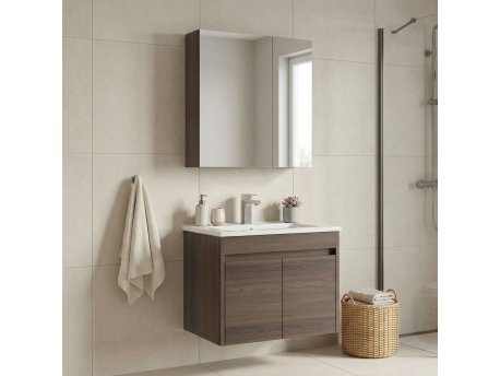 HANAH HOME Kupatilski ormarić sa umivaonikom i ogledalom (2 komada) Side 65 v2 778