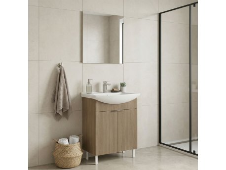 HANAH HOME Kupatilski ormarić sa umivaonikom i ogledalom (2 komada) Purus 65 468