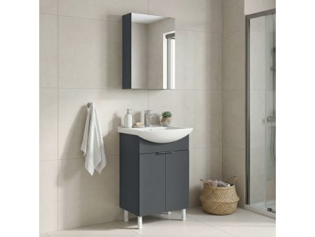 HANAH HOME Kupatilski ormarić sa umivaonikom i ogledalom (2 komada) Purus 55 478