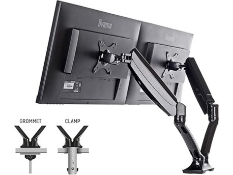 LIYAMA DS3002C-B1 - Mounting kitfor 2 monitors (adjustable arm) black screen size: 10''-27'' desk-mountable