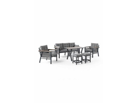 HANAH HOME Baštenska garnitura Lilyum 3+1+1+2 Grey
