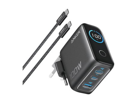 ANKER 100W GaN zidni brzi punjač, 3-porta (2x USB-C i 1x USB-A) MOB03327