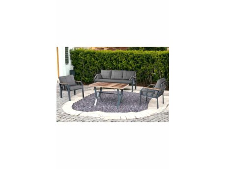 HANAH HOME Baštenska garnitura Nergiz 3+1+1 Dark Grey