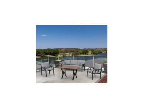 HANAH HOME Baštenska garnitura Nergiz 3+1+1 Grey