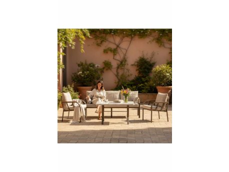 HANAH HOME Baštenska garnitura Nergiz Mermer 3+1+1 Beige