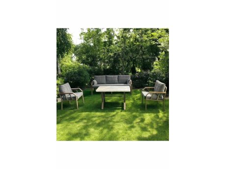 HANAH HOME Baštenska garnitura Nergiz Mermer 3+1+1 Grey